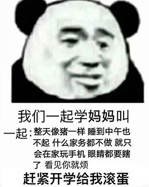 我们一起学妈妈叫,整天像猪一样,不做家务……