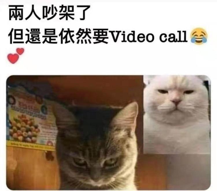 吵架后视频通话的样子