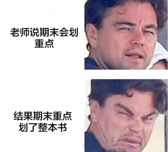 老师说期末会划重点VS结果期末重点划了整本书(小李子)