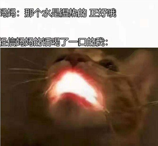 妈妈说水是温热的,我轻信妈妈的话喝了一口的我……