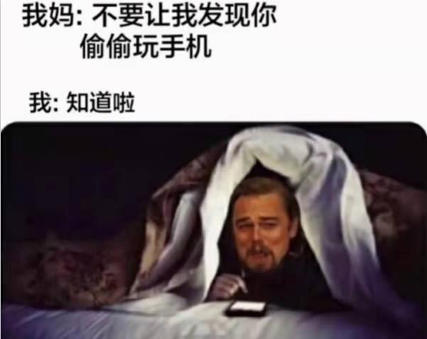 躲在被窝玩手机的你