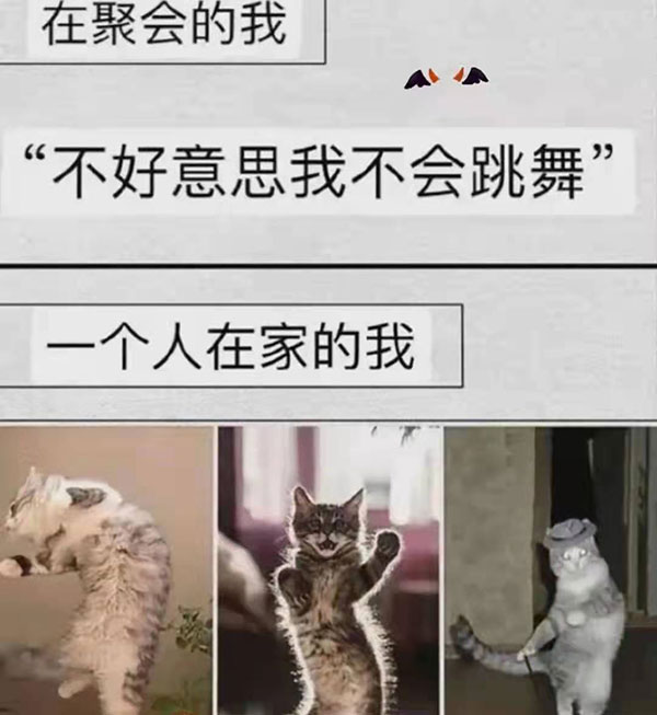 不好意思我不会跳舞,聚会时VS在家时