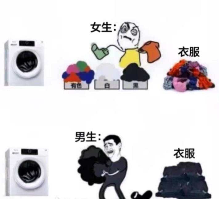 女生洗衣服VS男生洗衣服