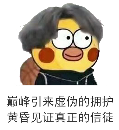 巅峰引来虚伪的拥护 黄昏见证真正的信徒 表情包_蔡徐坤表情包
